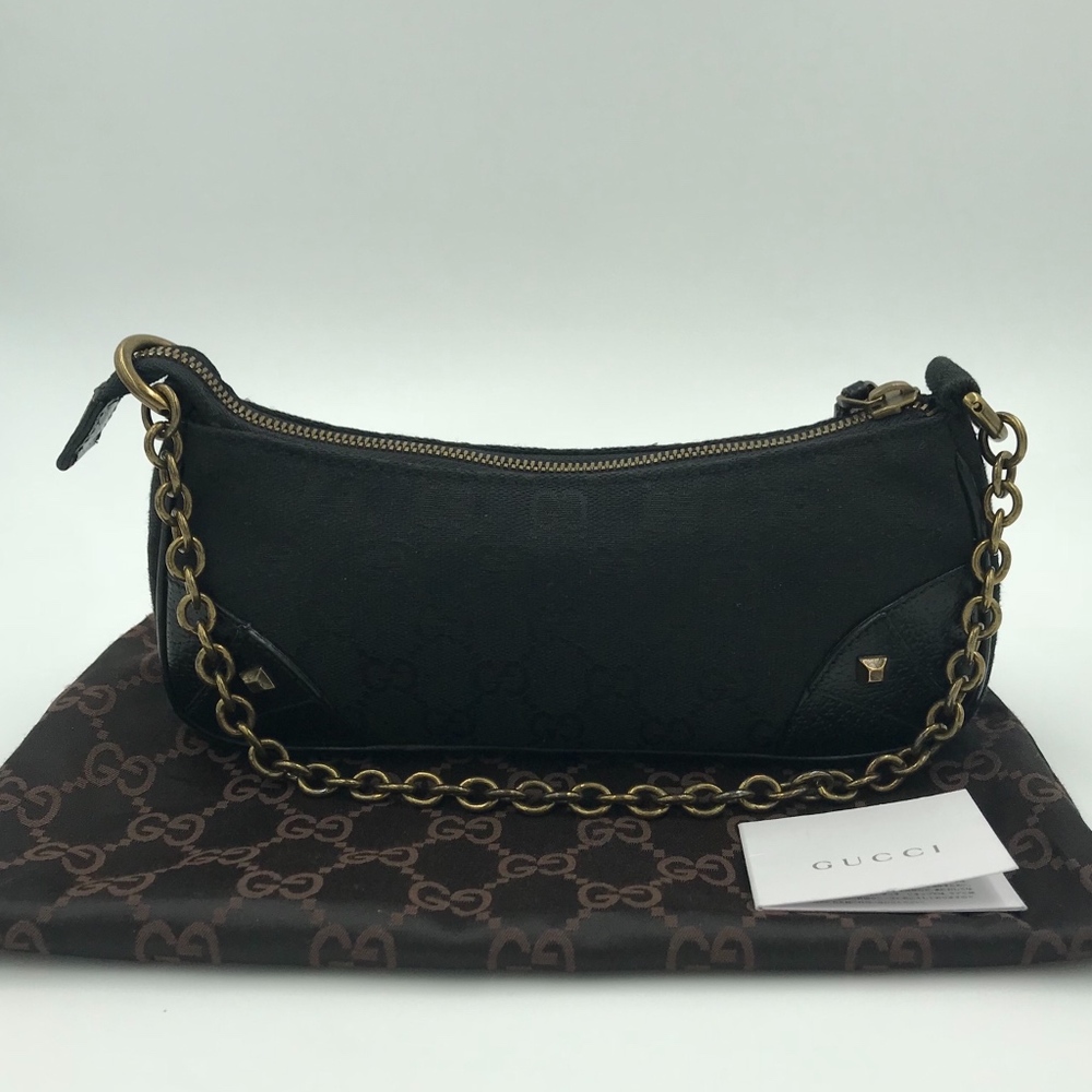 Authentic GUCCI Signature GG Nailhead Pochette